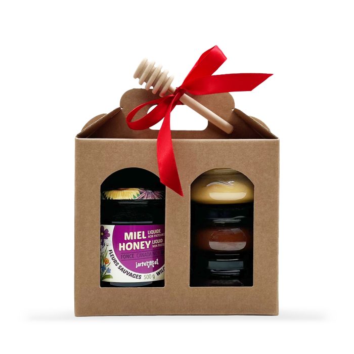 Gift box wild flowers and trio